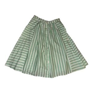 Dancing Days Banned Apparel Striped Cotton Midi Skirt S